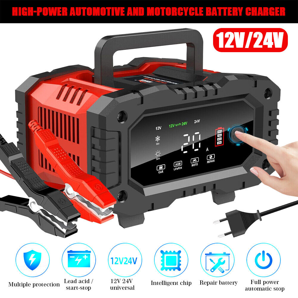 12V/24V 20A Smart Automatic Car Charger Battery Maintainer, Trickle Charger 300W