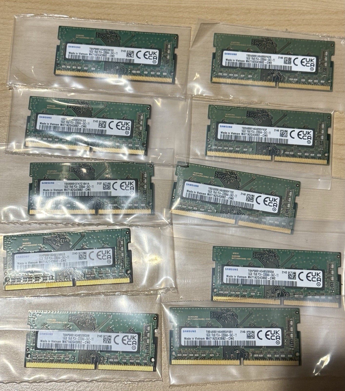Lot of 10 16GB Samsung Ram