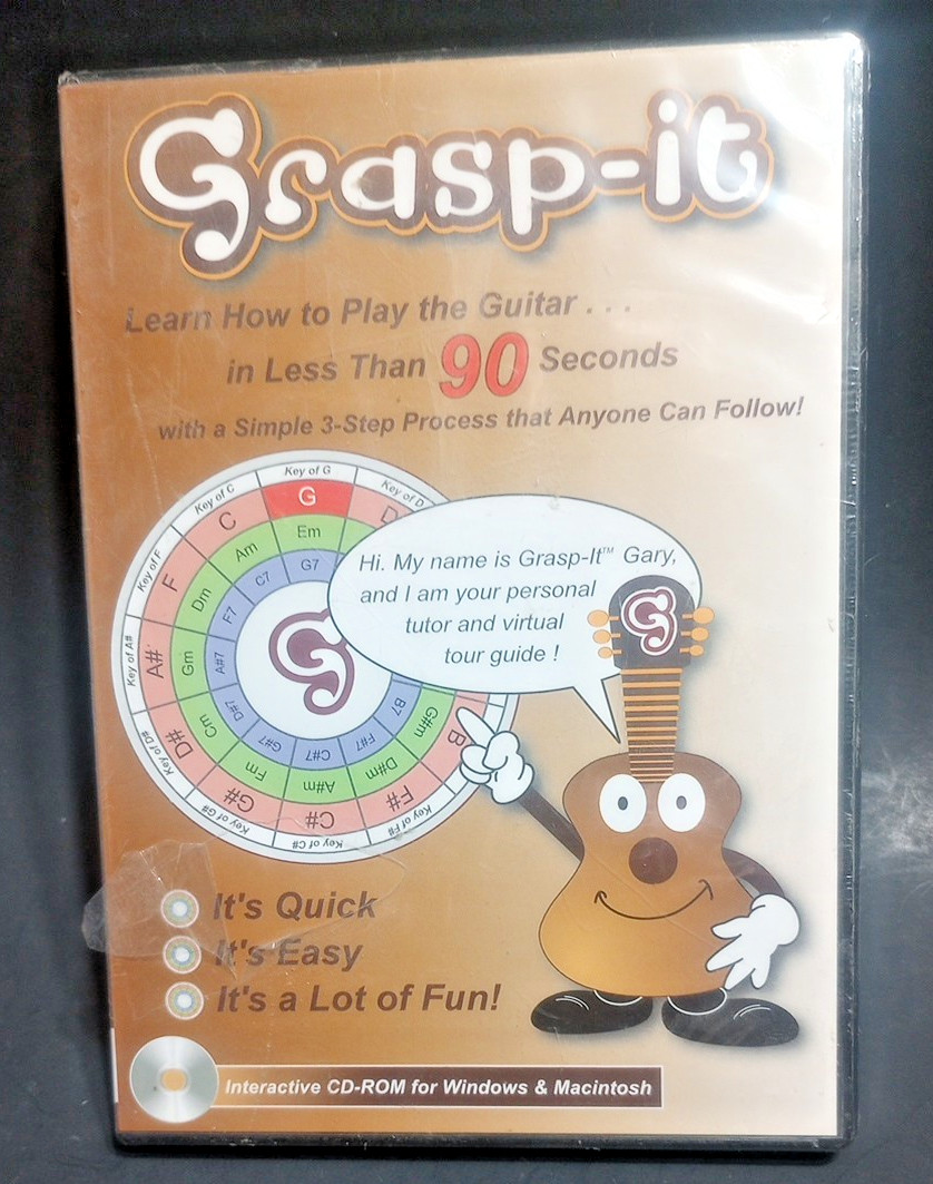 Grasp-It: Learn How To Play The Guitar- In Less Than 90 Seconds PC MAC CD Sealed Grasp-It: Learn How To Play The Guitar- In Less Than 90 Seconds PC MAC CD Sealed