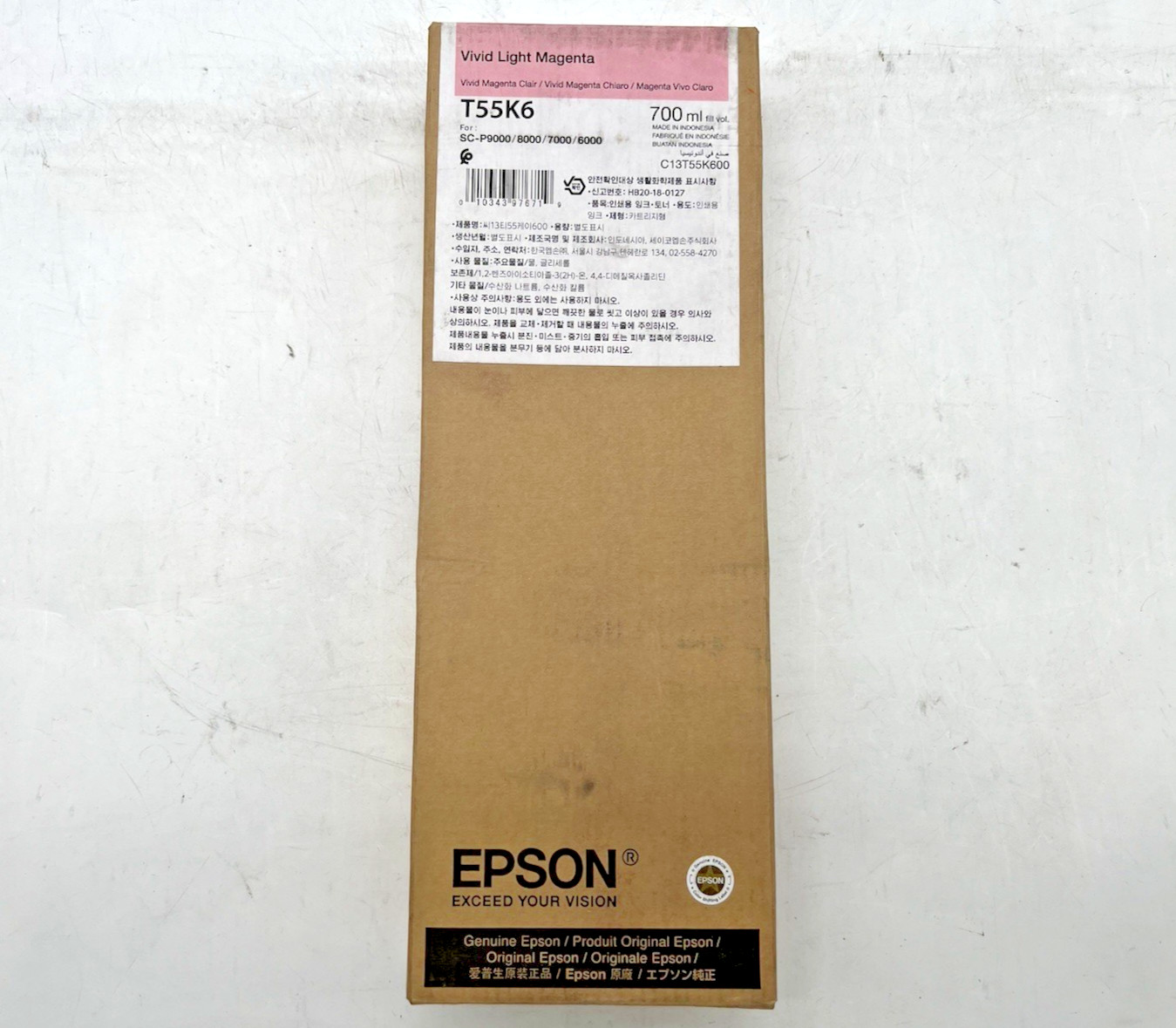 Epson Genuine T55K6 Vivid Light Magenta 700ml Ink SC-P6000/7000/8000/9000 Epson Genuine T55K6 Vivid Light Magenta 700ml Ink SC-P6000/7000/8000/9000