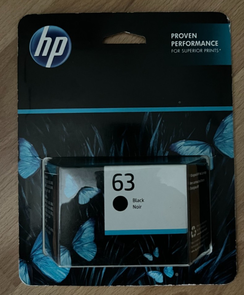Genuine HP 63 Black Ink Cartridge New Sealed Genuine HP 63 Black Ink Cartridge New Sealed