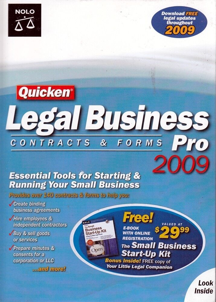 Quicken LEGAL BUSINESS PRO 2009 Contracts & Forms - Tools for Small Business