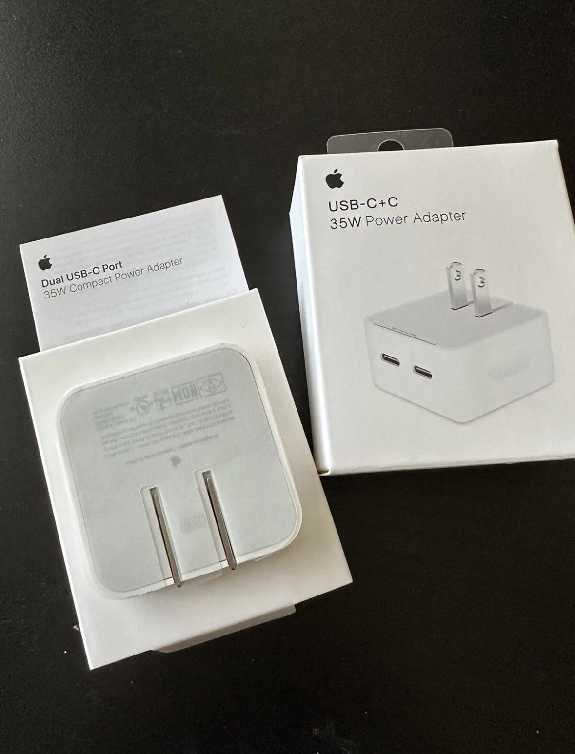 Apple 35W Dual USB-C Port Compact WallPower Adapter MHJ83LL/A NIB Apple 35W Dual USB-C Port Compact WallPower Adapter MHJ83LL/A NIB