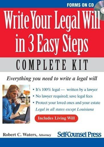 Write Your Legal Will in 3 Easy Steps by Robert C. Waters, Attorney CD