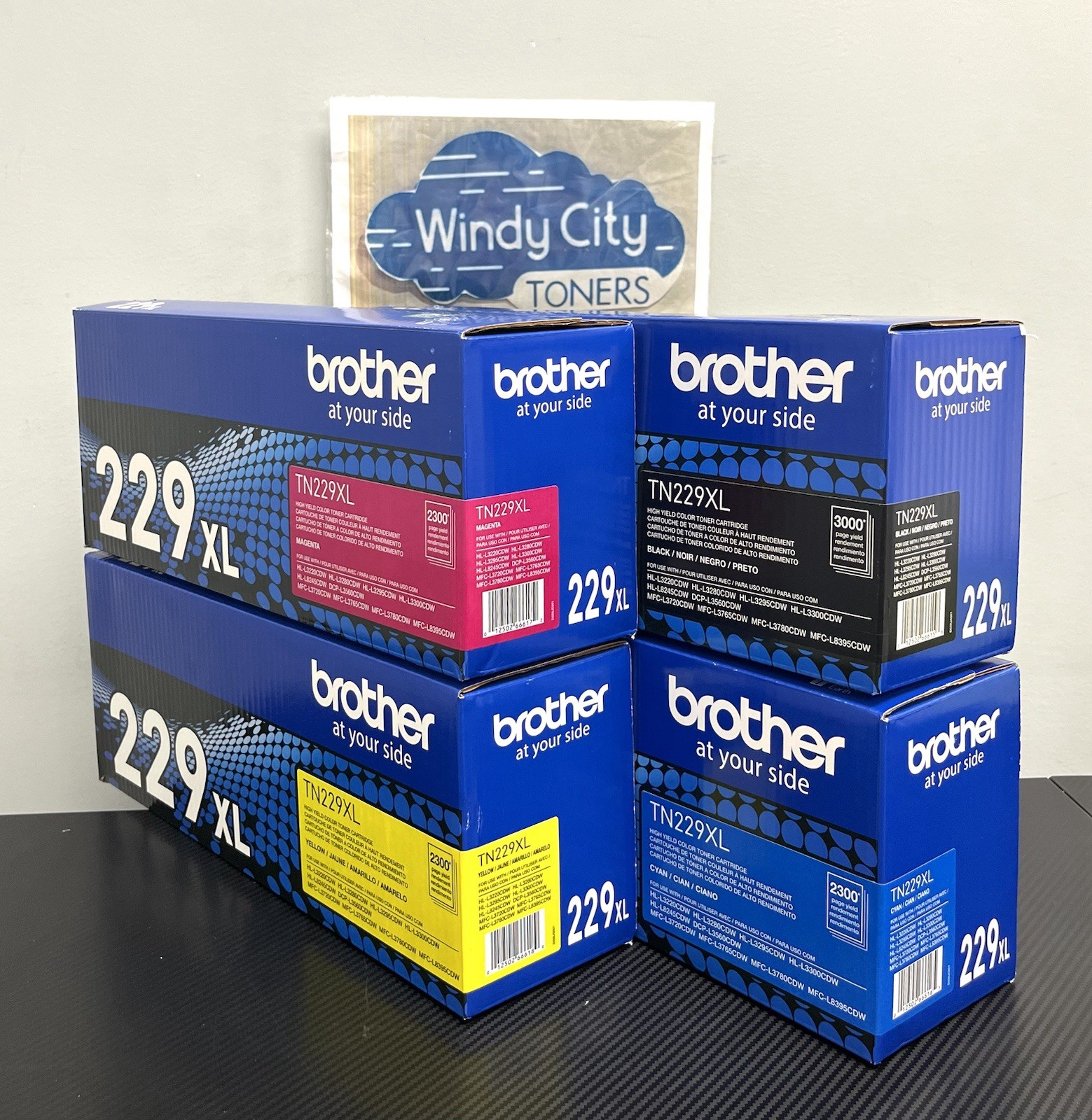 Brother TN229XL Toner Cartridge Set 4-Pack BCMY Genuine OEM Sealed New Brother TN229XL Toner Cartridge Set 4-Pack BCMY Genuine OEM Sealed New