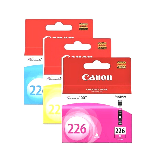 GENUINE CANON 226 CMY New Sealed Ink Cartridges Pack Bundle