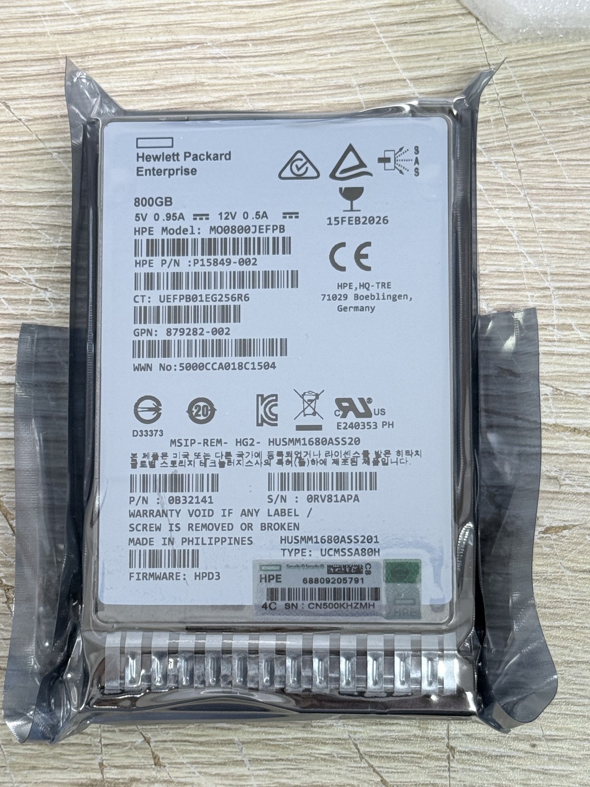 P19913-B21 HPE 800GB SAS 12G MIXED USE SFF SC PM1645A SSD P20838-001 P19913-B21 HPE 800GB SAS 12G MIXED USE SFF SC PM1645A SSD P20838-001