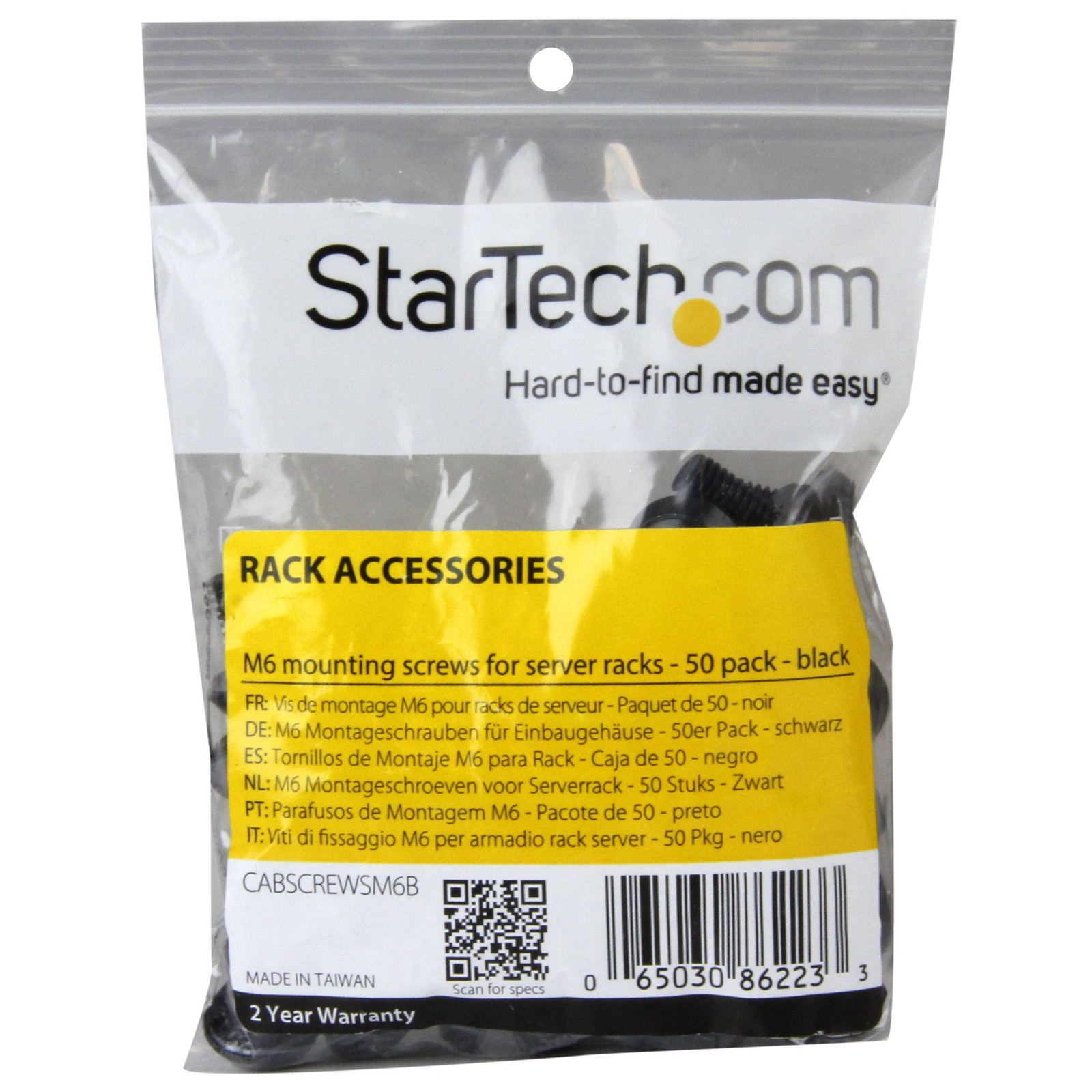 Startech M6 X 12mm - Screws - 50 Pack (cabscrewsm6b)