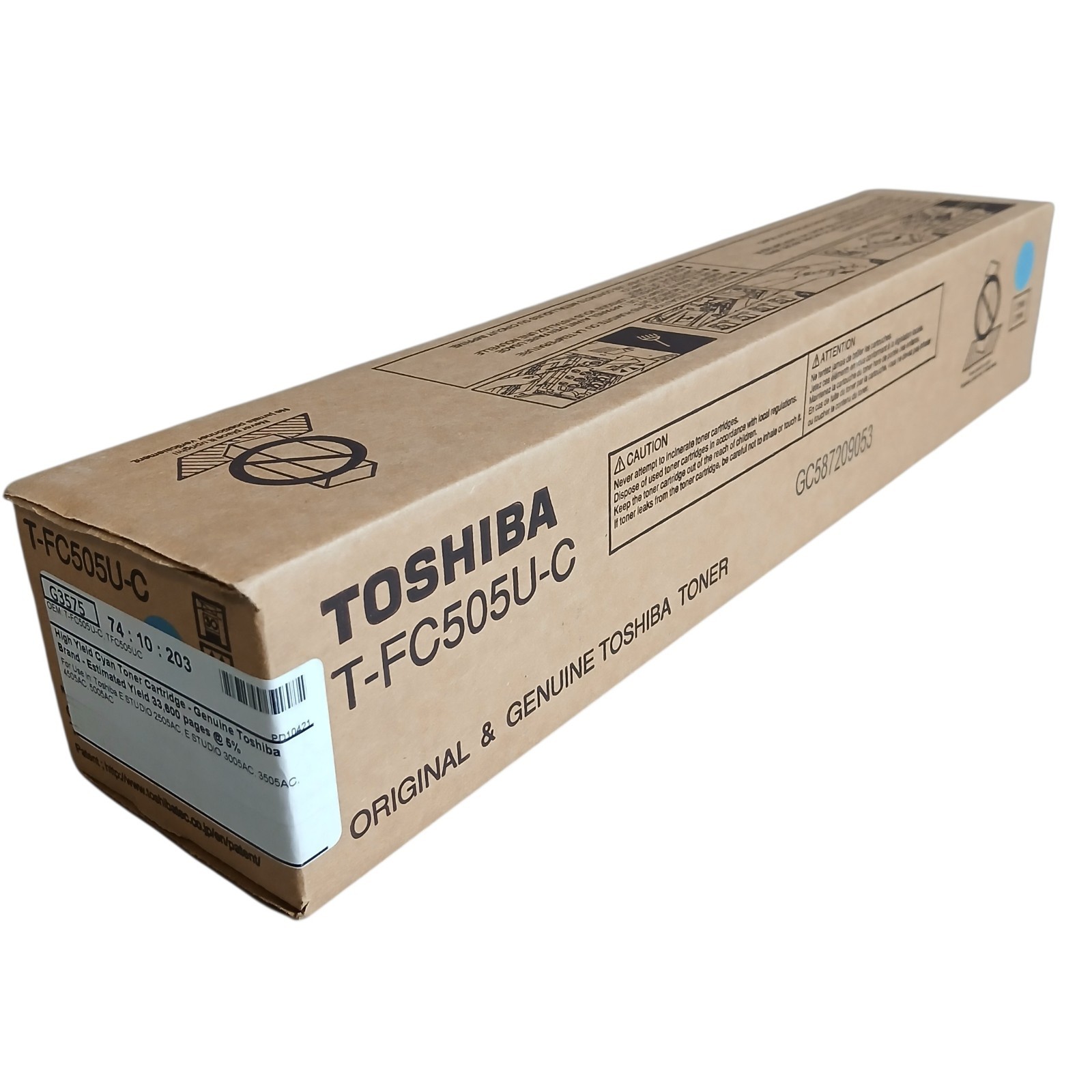 ​Genuine Toshiba T-FC505U-C Cyan Toner Cartridge OEM Sealed Box New