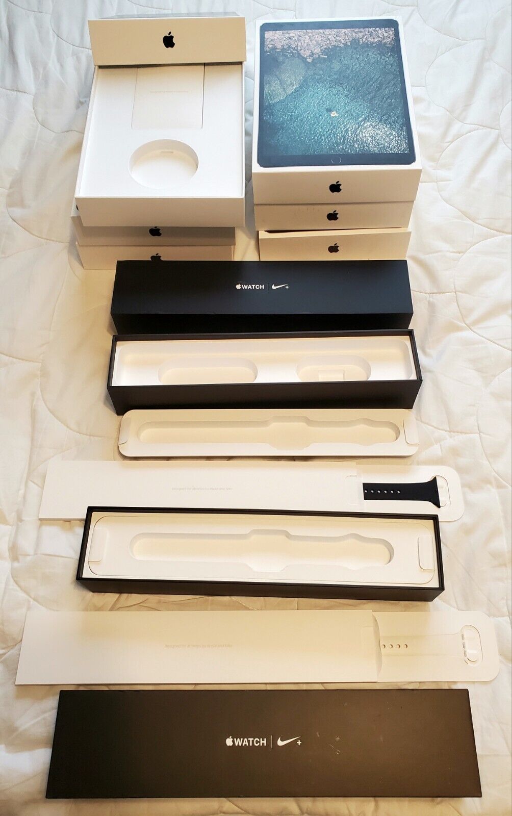 iPad Pro 10.5 Empty Box Lot Of 6 & Nike Apple Watch Empty Box Lot Of 2 & Papers 