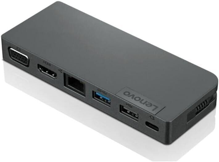 NOB Lenovo Wired Powered USB-C RJ-45 HDMI VGA Travel Notebook Hub - 4X90S92381
