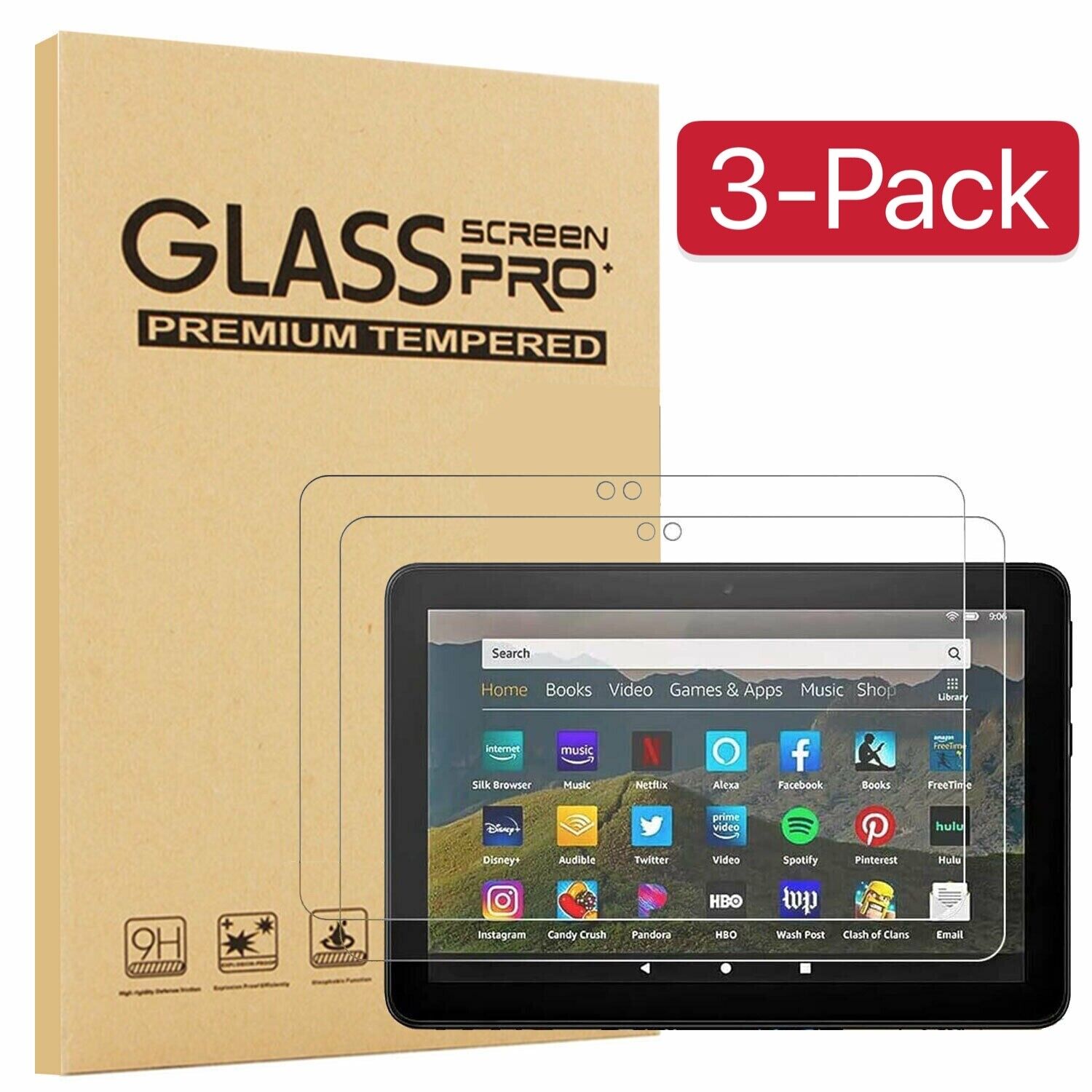 3PCS Tempered Glass Screen Protector For Amazon Kindle Fire HD 7\