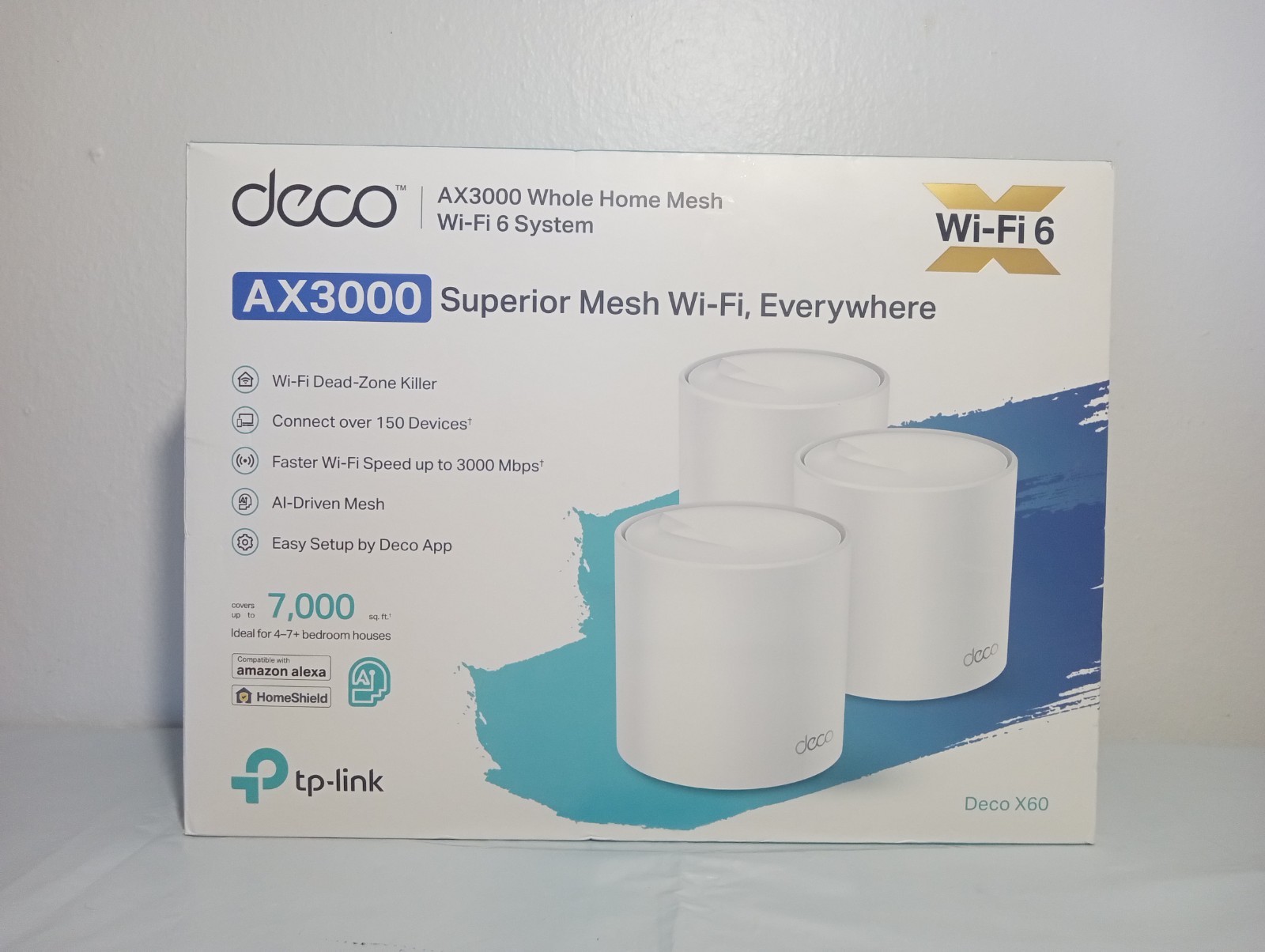 TP-Link Deco X60 Wi-Fi 6 AX3000 Whole-Home Mesh Wi-Fi System, 3-Pack TP-Link Deco X60 Wi-Fi 6 AX3000 Whole-Home Mesh Wi-Fi System, 3-Pack