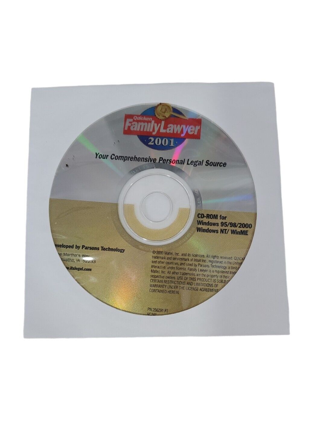 NEW Quicken Family Lawyer 2001 CD Rom Windows Suite CD-ROM