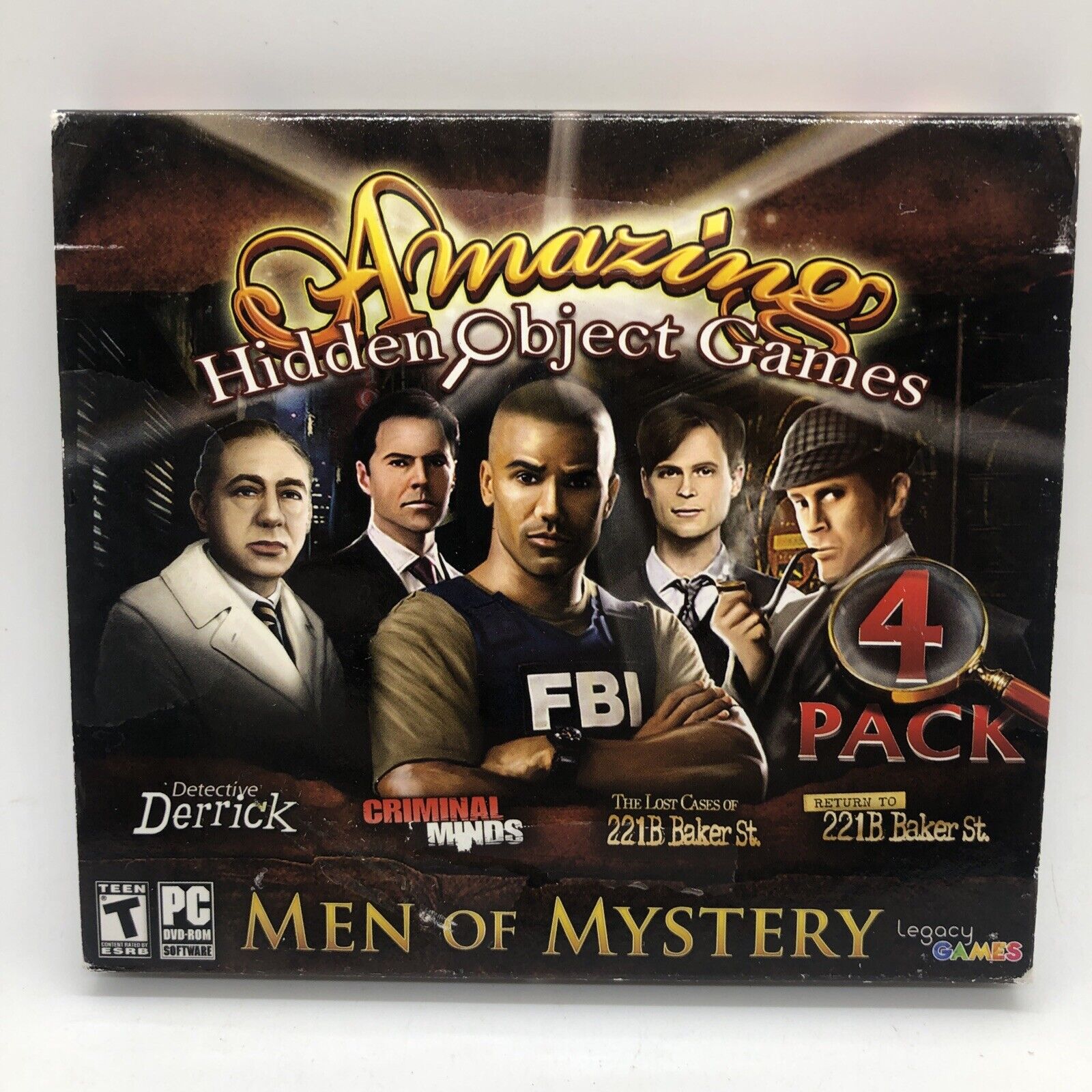 Amazing Hidden Object Games 4 Pack Men of Mystery PC DVD ROM In Good Shape