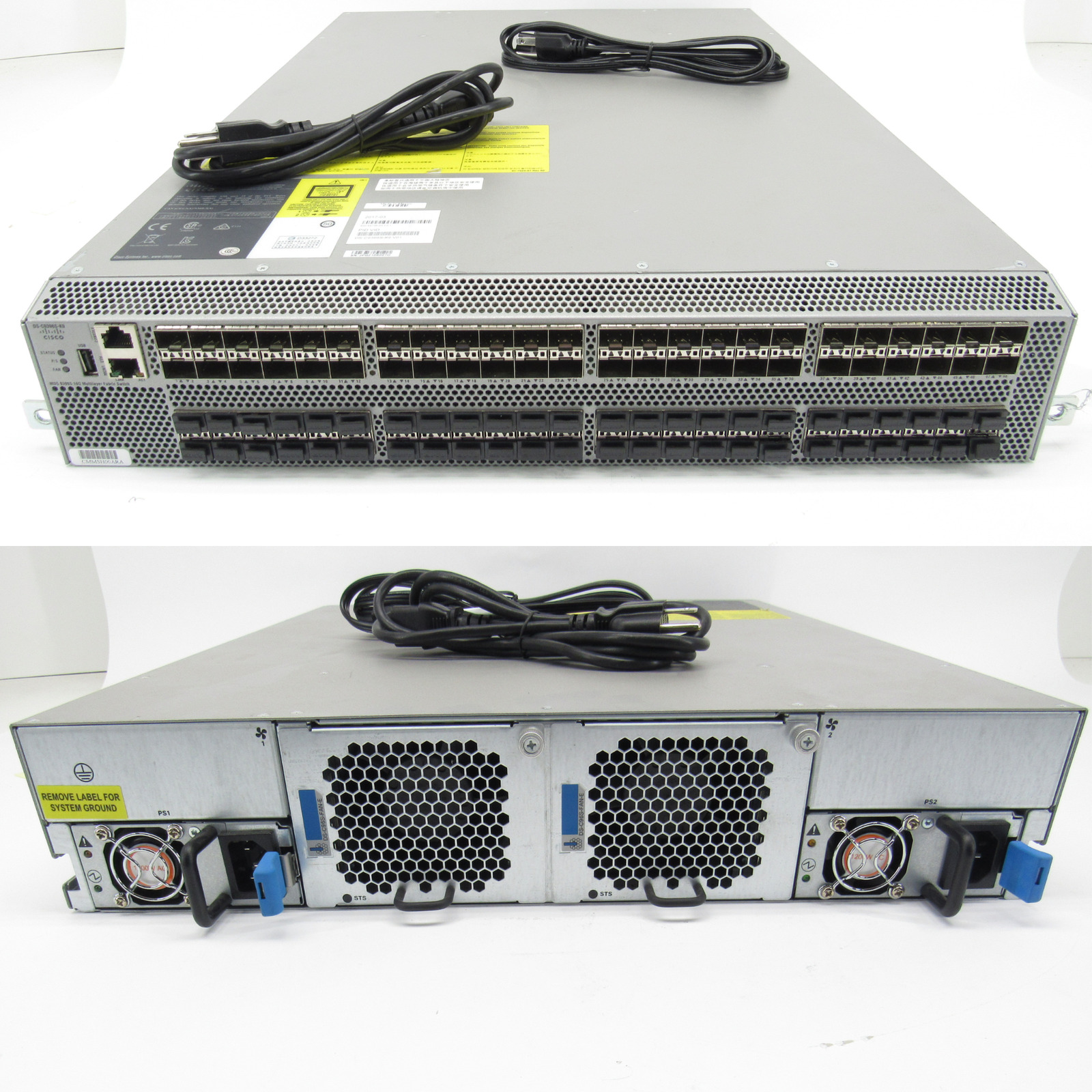 Cisco DS-C9396S-K9 96p16G Multilayer Fabric FC Switch w/ 2 Power Chords 16GB