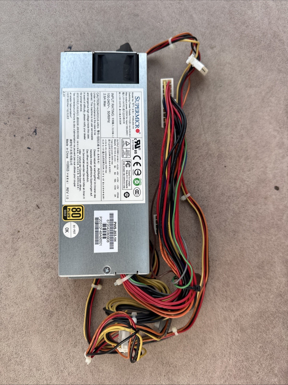 Supermicro Switching Power Supply 200W PWS-203-1H Supermicro Switching Power Supply 200W PWS-203-1H