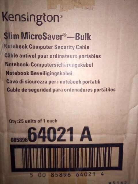 Kensington Slim MicroSaver Notebook Computer Security Cable - New