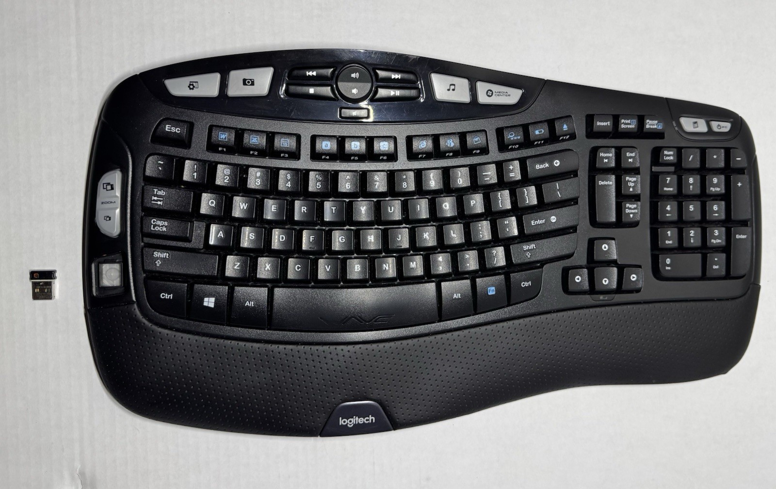 Logitech K350 Wireless Wave Ergonomic Keyboard w/ Unifying Receiver SEE DESCRIP Logitech K350 Wireless Wave Ergonomic Keyboard w/ Unifying Receiver SEE DESCRIP