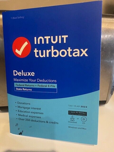  INTUIT TURBO TAX DELUXE** 2023** FEDERAL & STATE **NEW**