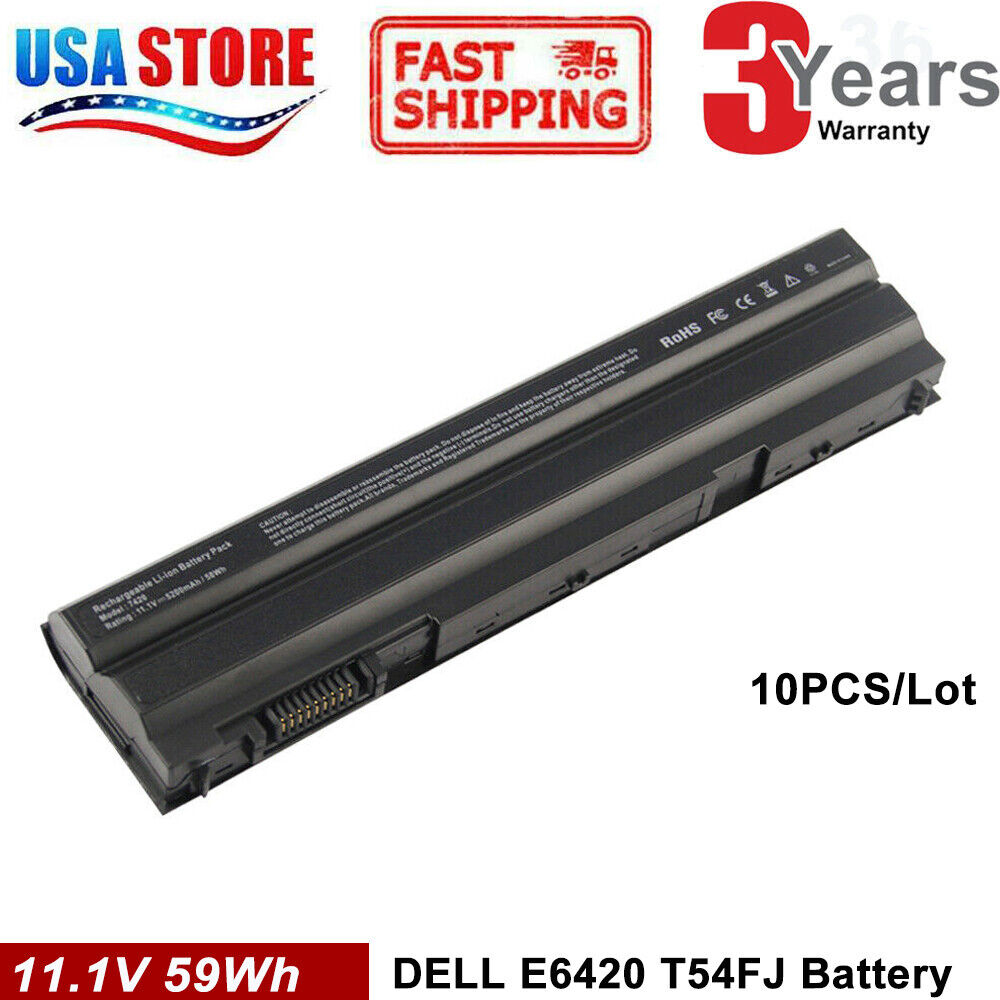 Lot 1-10x 58Wh Battery for Dell Latitude E5420 E6420 E6520 E6530 T54FJ M5Y0X