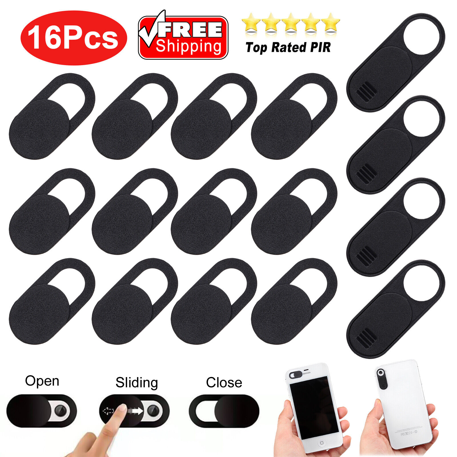 16X WebCam Cover Slide Camera Privacy Security Protect Sticker For Phone Laptop