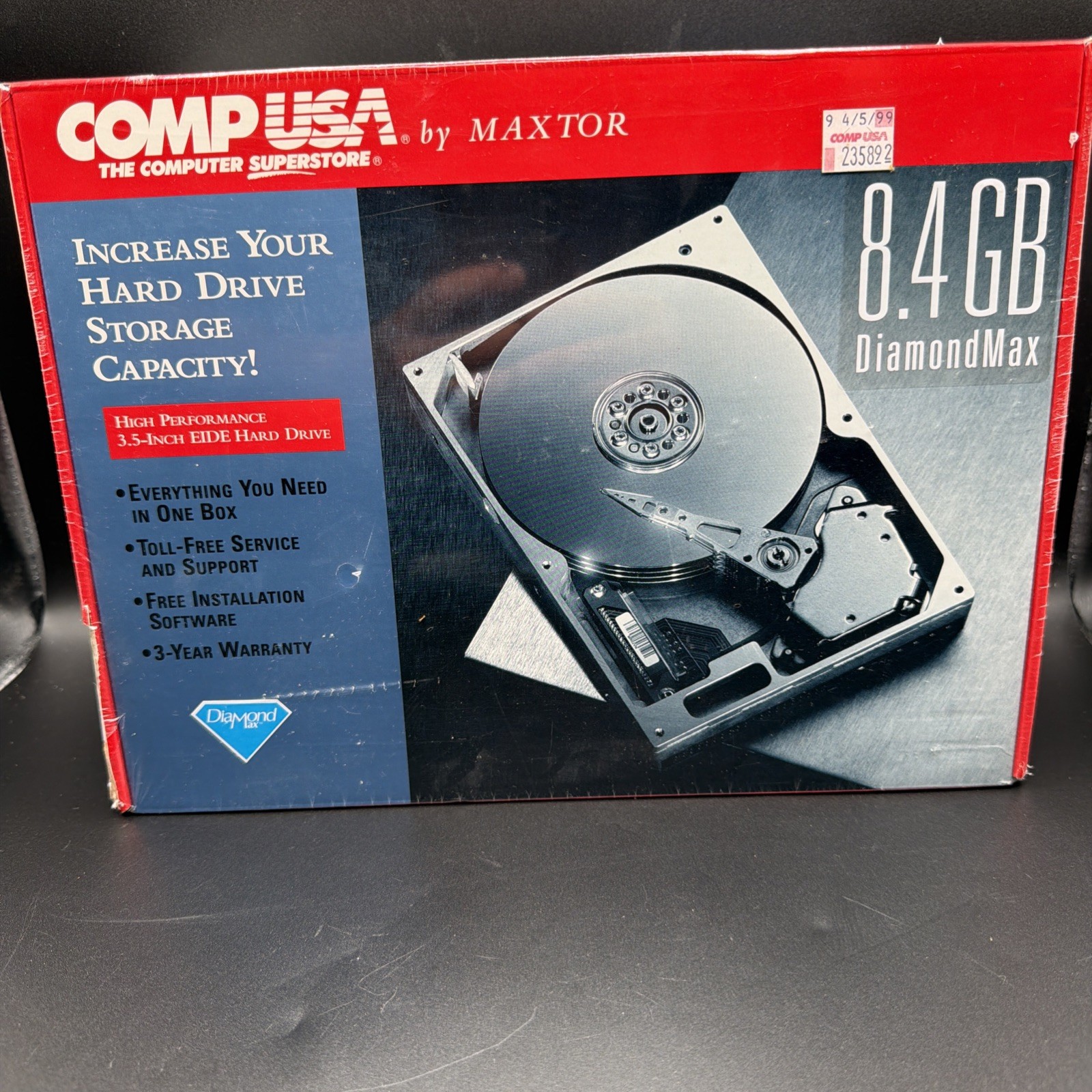 Vintage 1999 Maxtor DiamondMax 8.4GB IDE Hard Drive – Brand New Factory Sealed Vintage 1999 Maxtor DiamondMax 8.4GB IDE Hard Drive – Brand New Factory Sealed