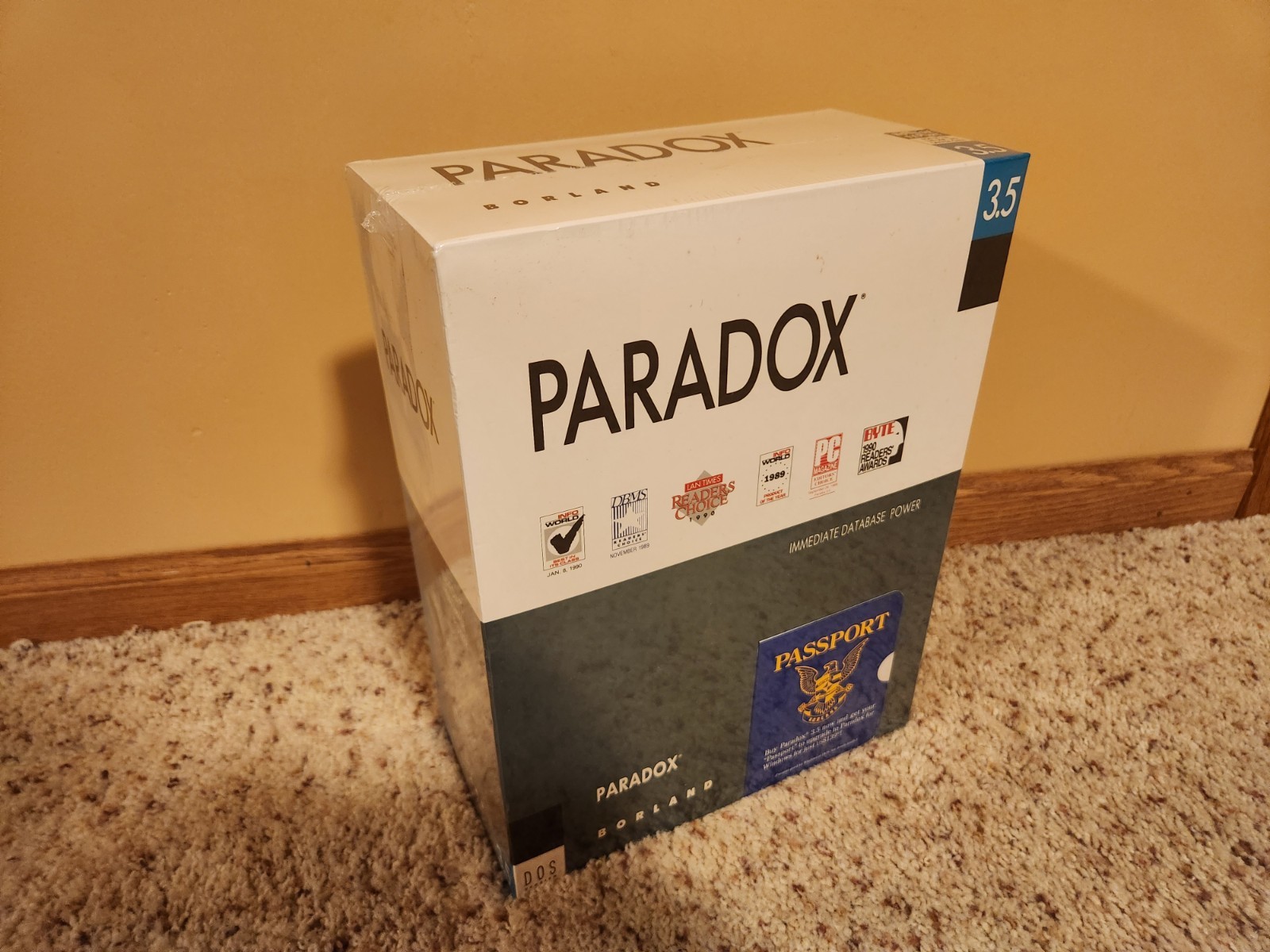 Vintage Borland Paradox 3.5 for DOS - BRAND NEW FACTORY SEALED Big Box Floppy Vintage Borland Paradox 3.5 for DOS - BRAND NEW FACTORY SEALED Big Box Floppy