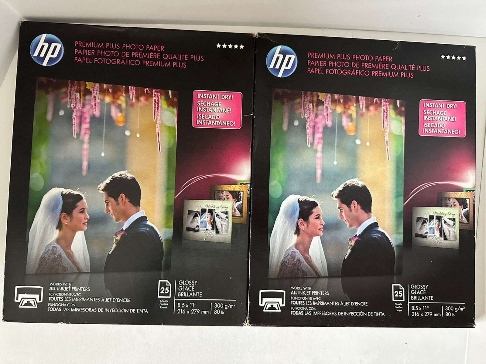 HP Premium Plus Glossy Photo Paper - 25 Sheets 8.5 x 11 (lot of 2) CR670A - New