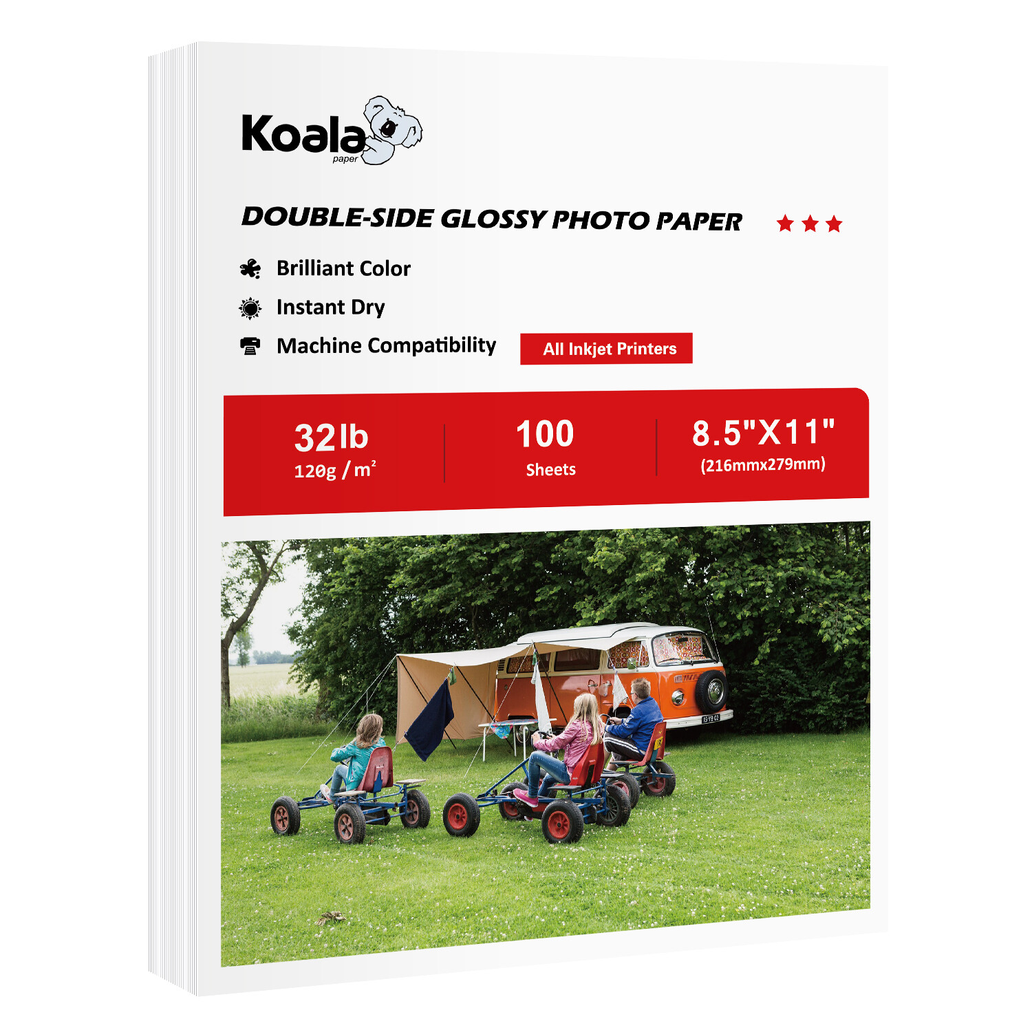 Lot Koala Double Sided Glossy Photo Printer Paper 32LB 8.5x11 8.5x14 11x17 120g Lot Koala Double Sided Glossy Photo Printer Paper 32LB 8.5x11 8.5x14 11x17 120g