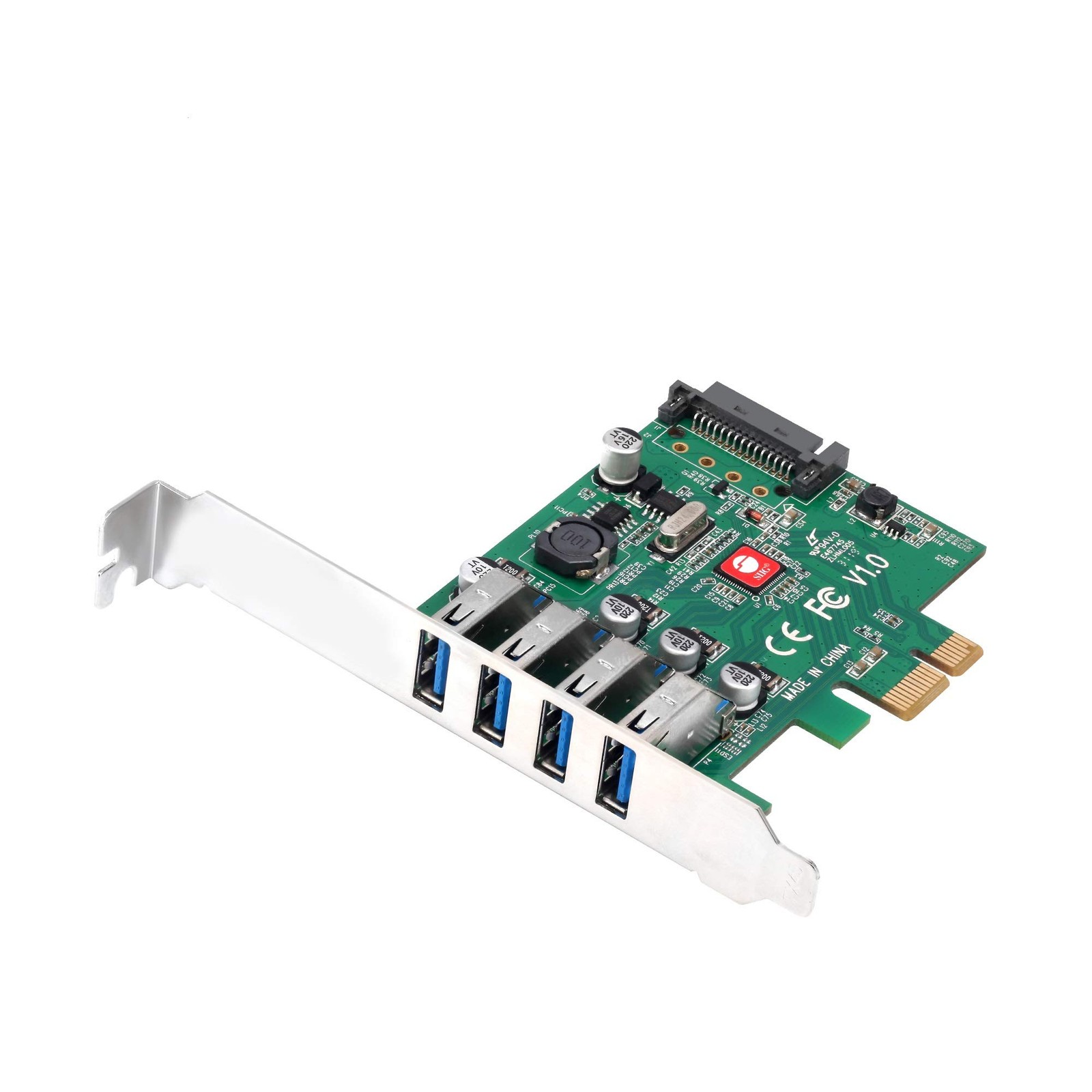 SIIG 4-Port USB 3.0 PCIe Host Card, 5Gbps, UASP, Dual-Profile, JU-P40A11-S1 SIIG 4-Port USB 3.0 PCIe Host Card, 5Gbps, UASP, Dual-Profile, JU-P40A11-S1