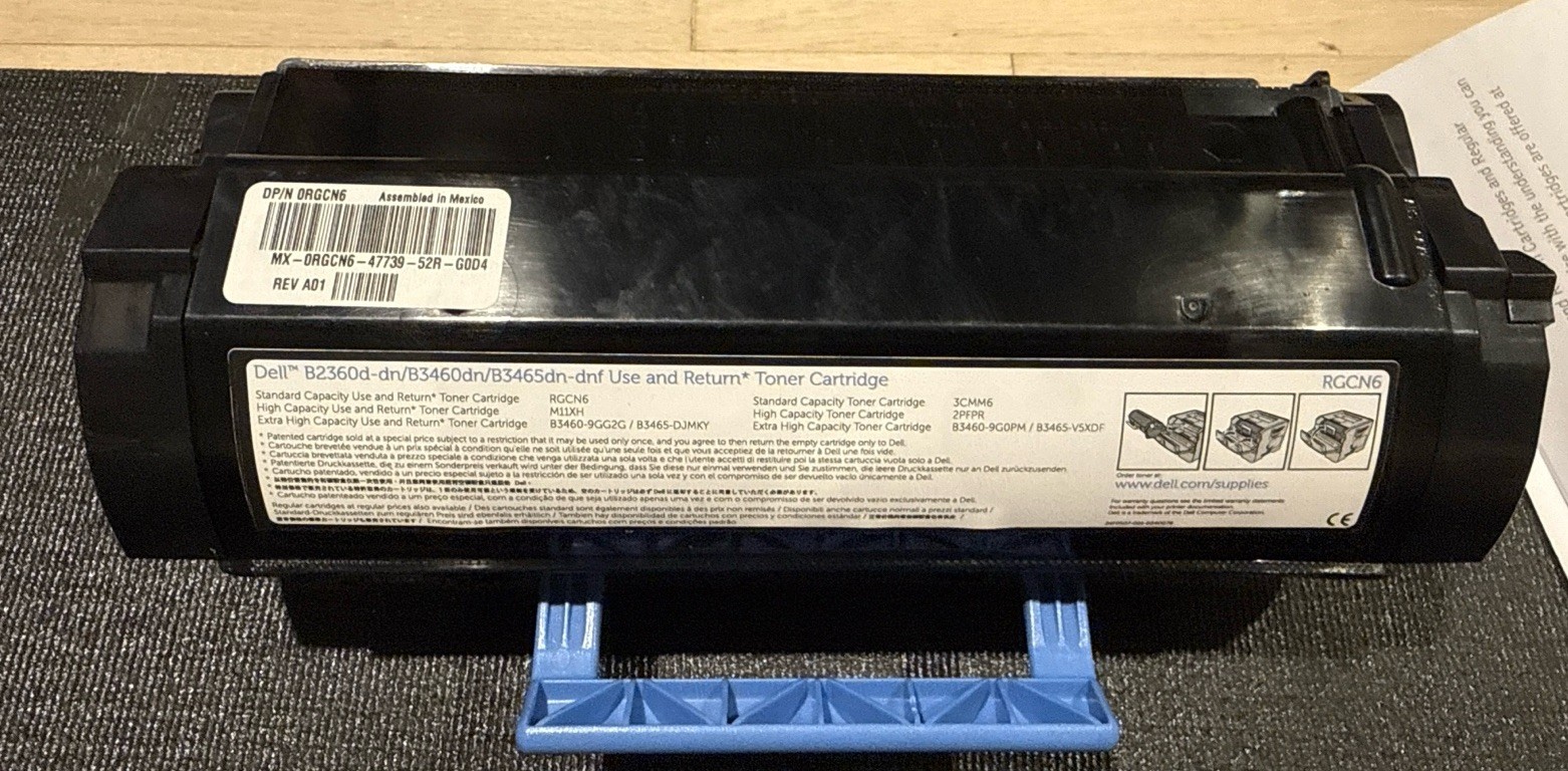 DELL MARKETING L.P. RGCN6 Blk Toner Cart 2.5K B2360 B3460 B3465 DELL MARKETING L.P. RGCN6 Blk Toner Cart 2.5K B2360 B3460 B3465
