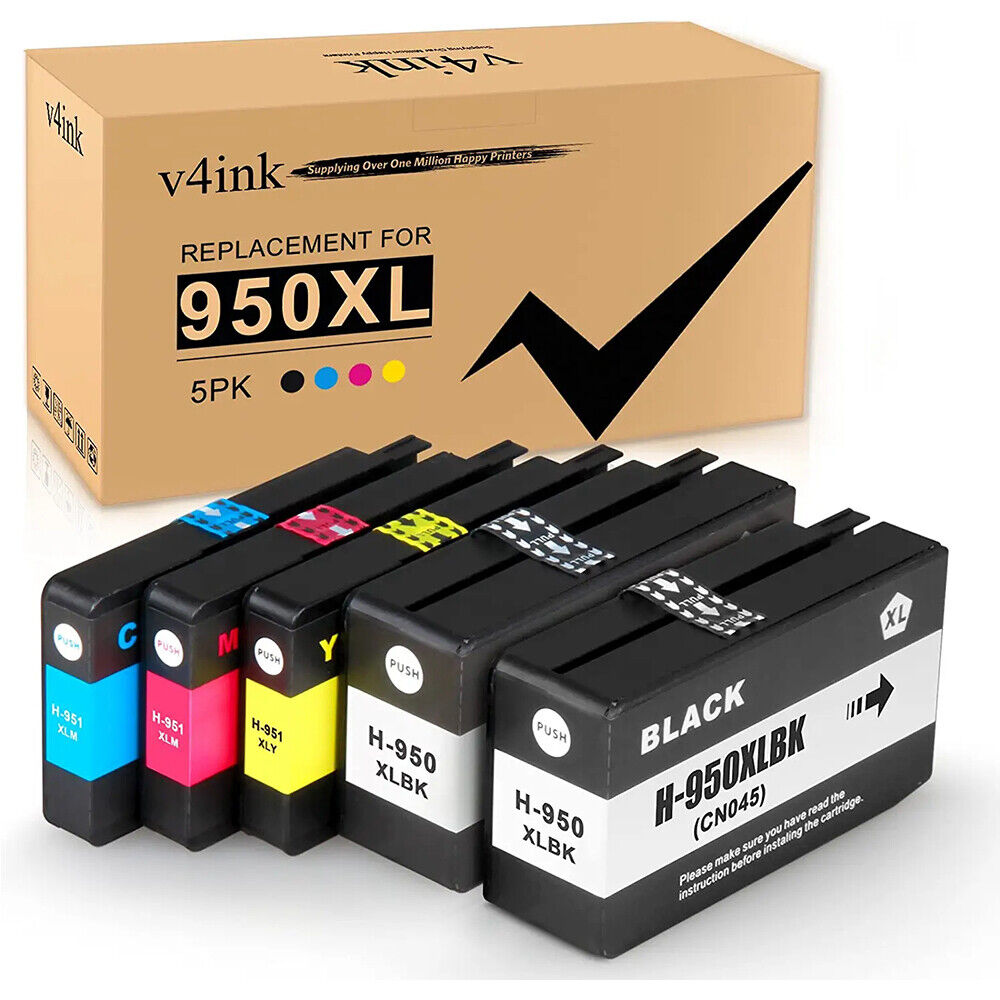 V4ink 5x 950 Ink Cartridges for HP 950XL 951XL OfficeJet Pro 8600 8615 8620 8625