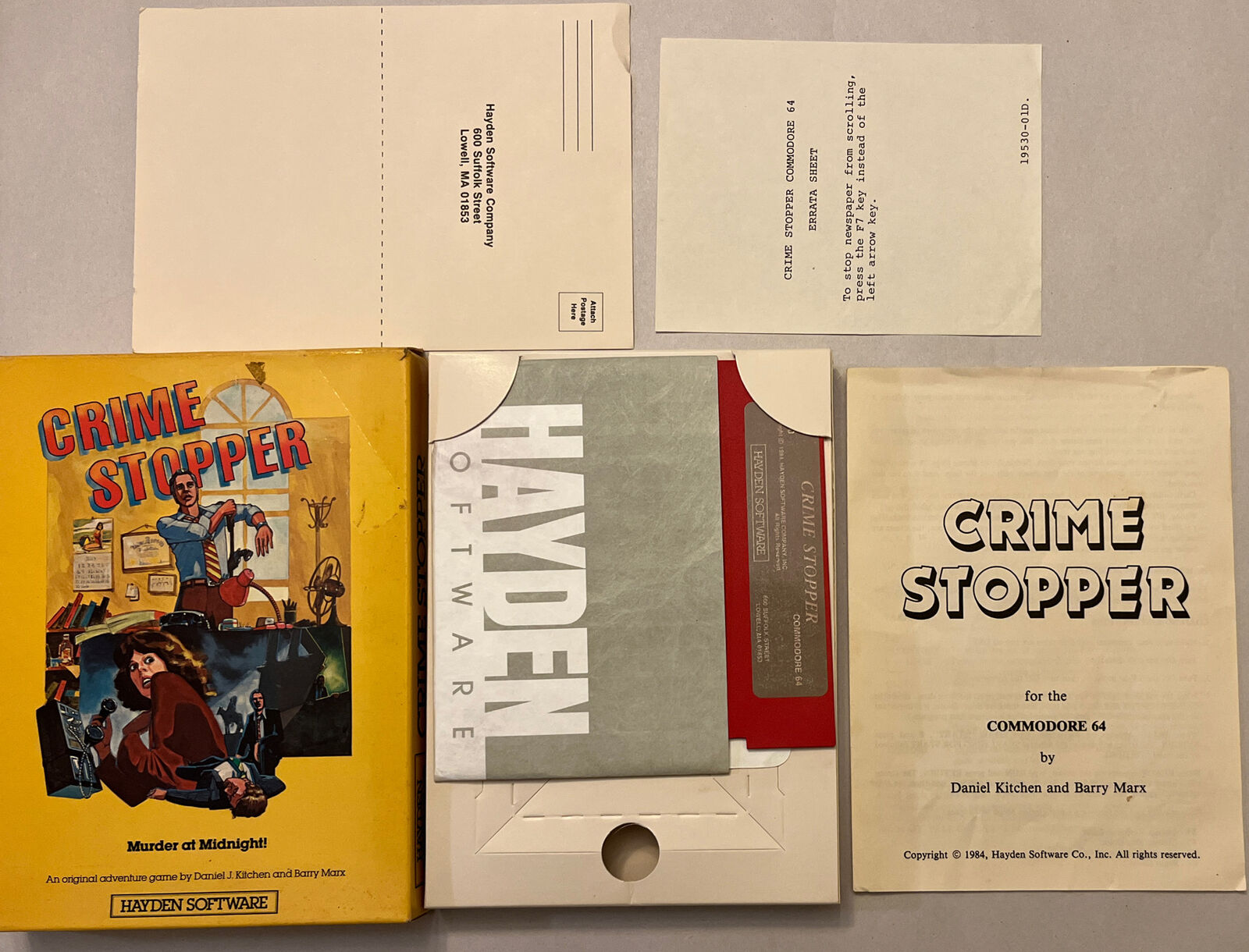 Crime Stopper Commodore 64 Complete w/ Original Box, Manual and Inserts Hayden