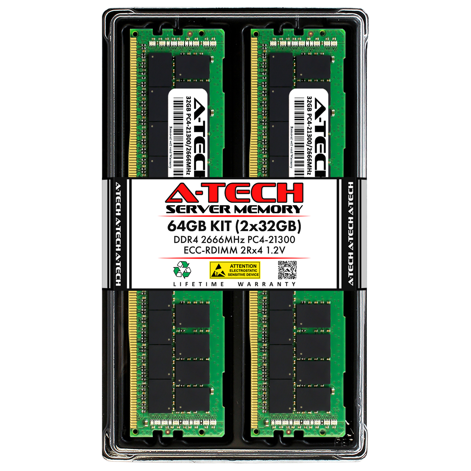 64GB 2x 32GB PC4-2666 RDIMM Supermicro 6029P-E1CR16T 6048R-E1CR60L Memory RAM