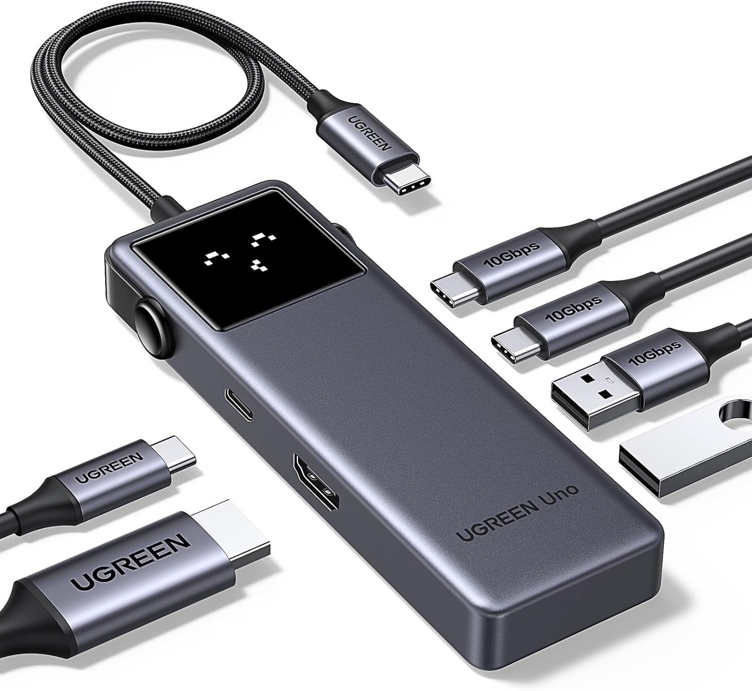 UGREEN Uno 6 in 1 USB-C Hub with 10Gbps USB-C & USB-A Data Ports 4K@60Hz HDMI...