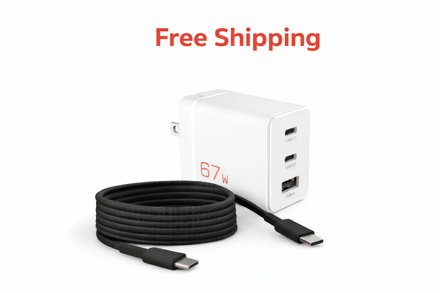 BUNDLE. Fast Charger, 67W PD 3.0 GaN USB-C/USB-A & Fast Charging Magnetic Cable BUNDLE. Fast Charger, 67W PD 3.0 GaN USB-C/USB-A & Fast Charging Magnetic Cable