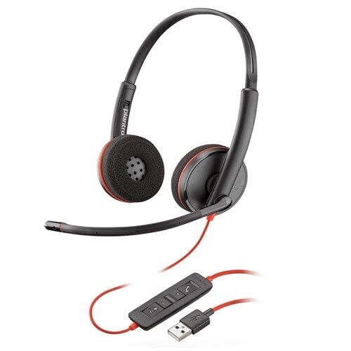 Plantronics Blackwire C3220 USB-A Corded UC Headset Connects to PC, Tablet
