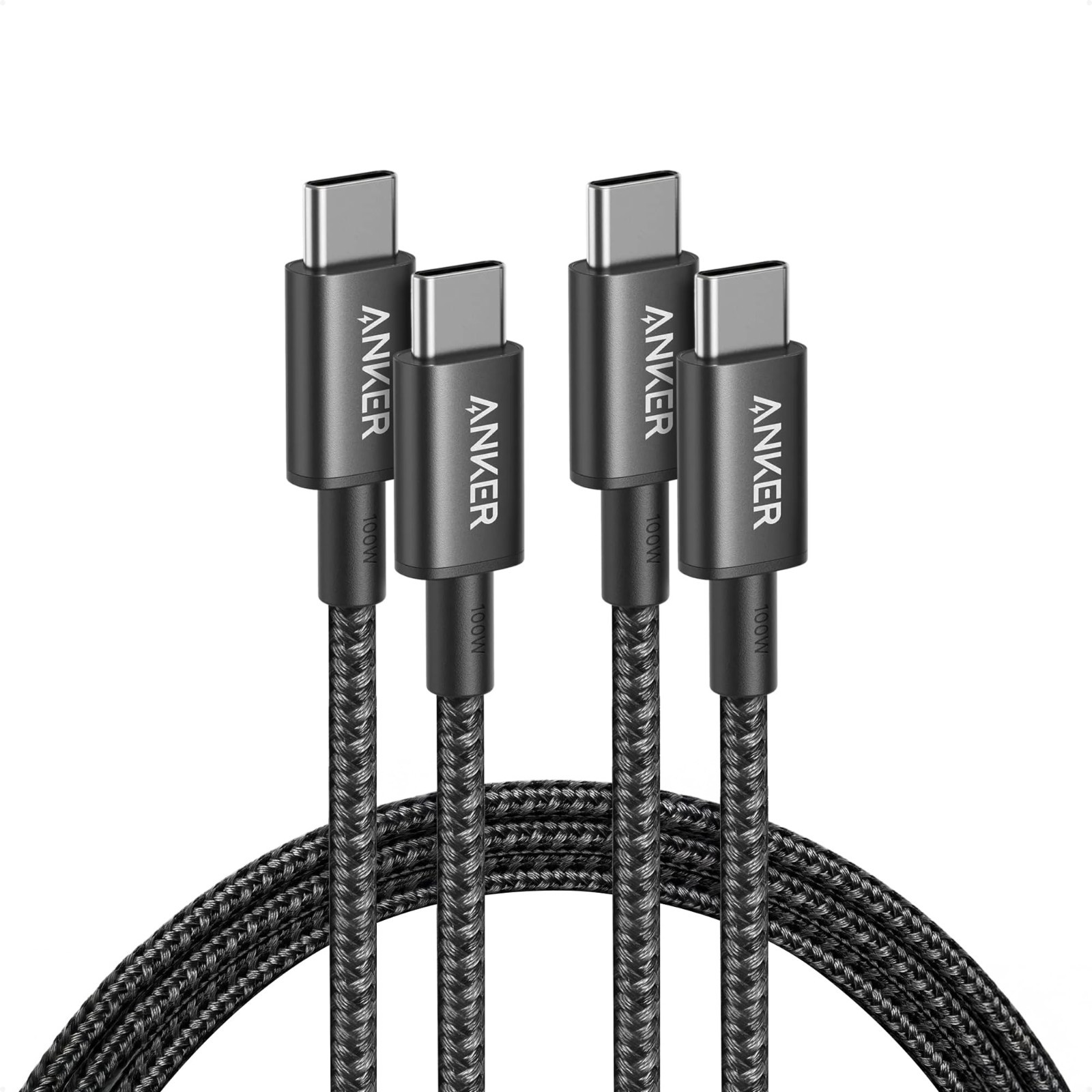 Anker USB C to USB C Cable, 2-Pack 6 FT (1.8 m) Type C 100W Charger 6ft Black Anker USB C to USB C Cable, 2-Pack 6 FT (1.8 m) Type C 100W Charger 6ft Black