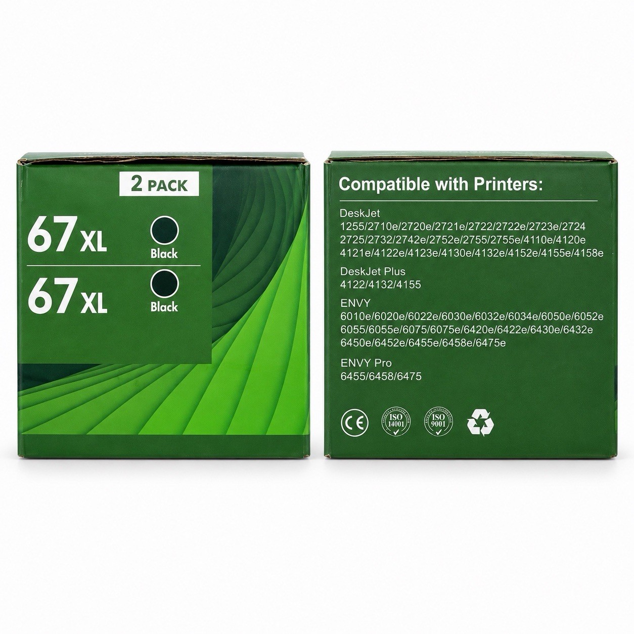 67XL Black Ink Cartridge 2-Pack Compatible with HP DeskJet ENVY Printers 67XL Black Ink Cartridge 2-Pack Compatible with HP DeskJet ENVY Printers