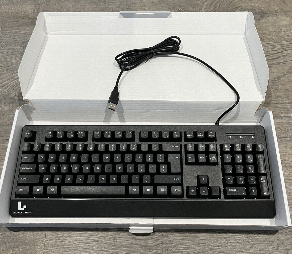 LegalBoard Legal Keyboard, For Lawyers Wired, Black BHP-LB001