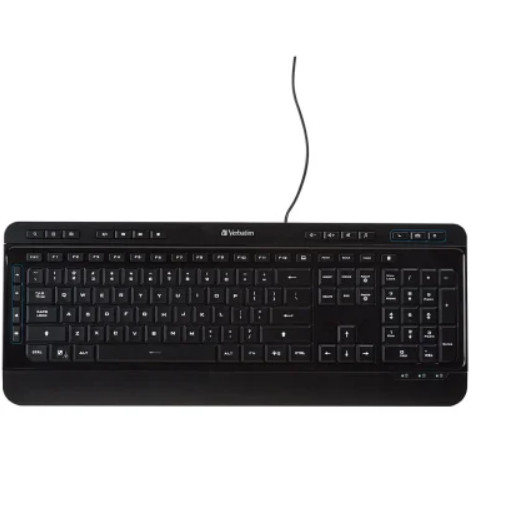 PE Verbatim® Illuminated Wired Keyboard