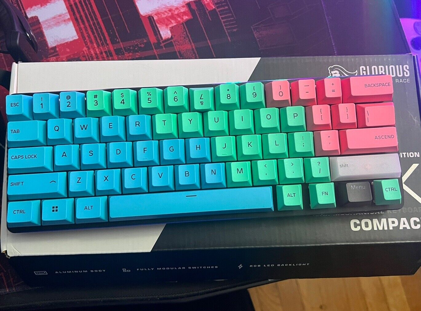 Glorious GMMK-COMPACT-RGB Wired Keyboard With Lubed Glorious Panda Switches