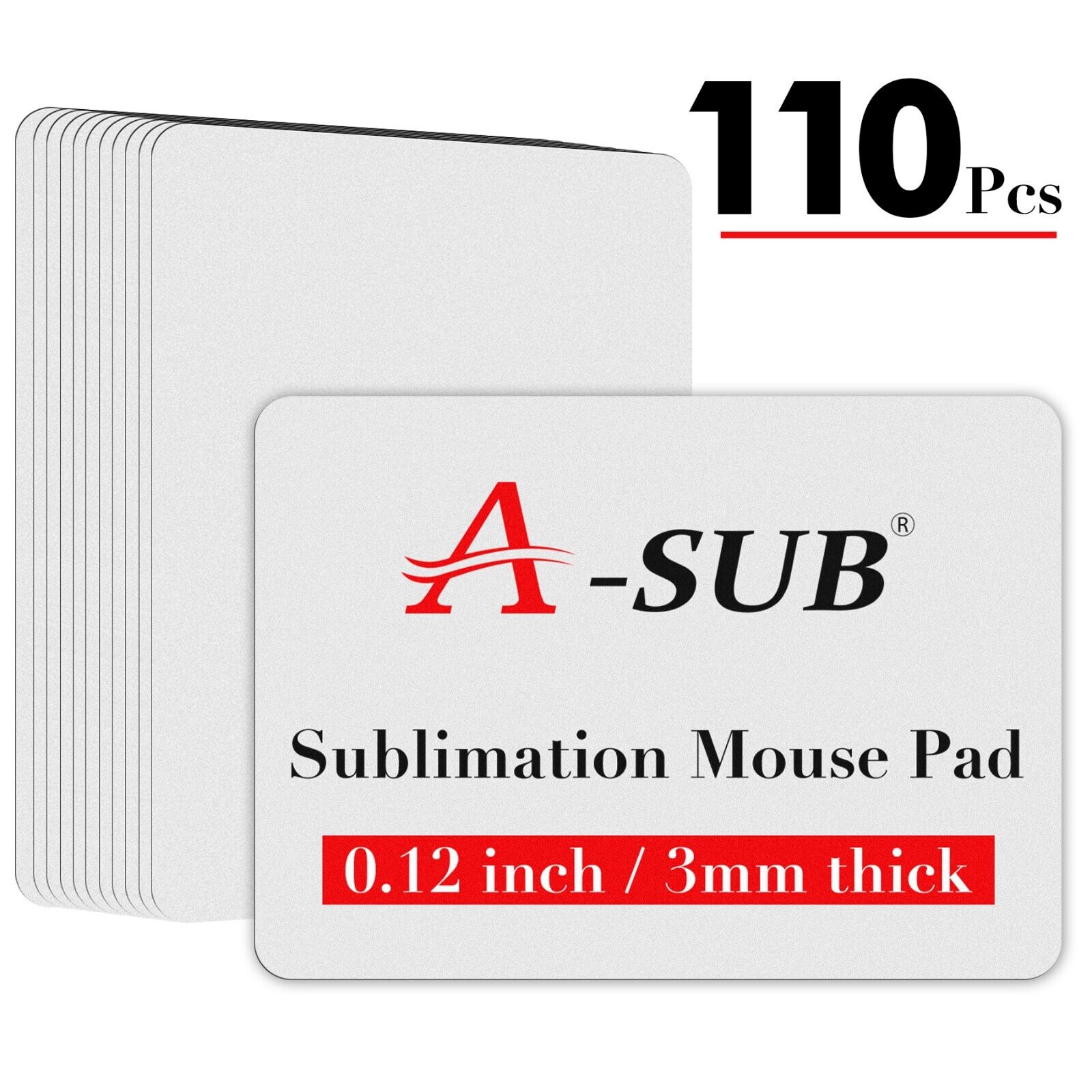 110 Pcs Bulk A-SUB Subimation Mouse Pads 9.4\