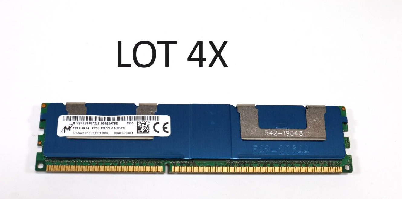 LOT 4x 32GB (128GB) Micron MT72KSZS4G72LZ-1G6E2A7 PC3-12800L Memory