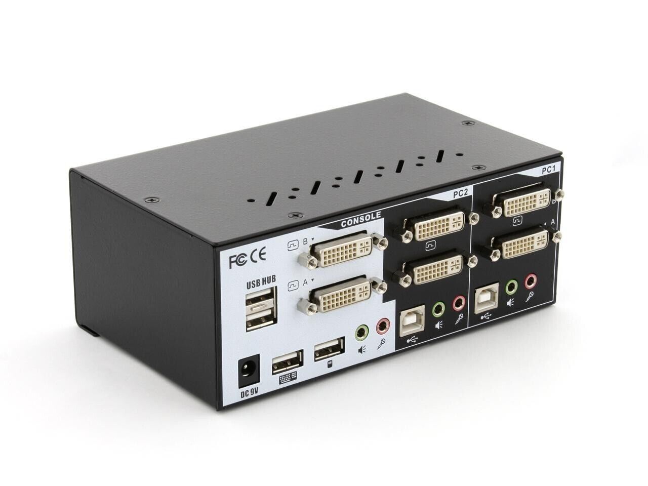 LinksKey 2-Port Dual Monitor DVI Dual Link KVM Switch W/Cables (LDV-DM222AUSK)