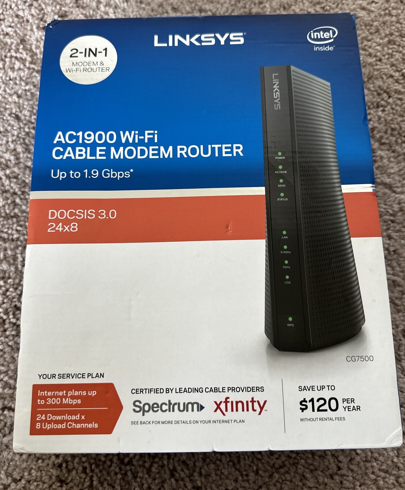 LINKSYS AC1900 DUAL-BAND WI-FI CABLE MODEM ROUTER