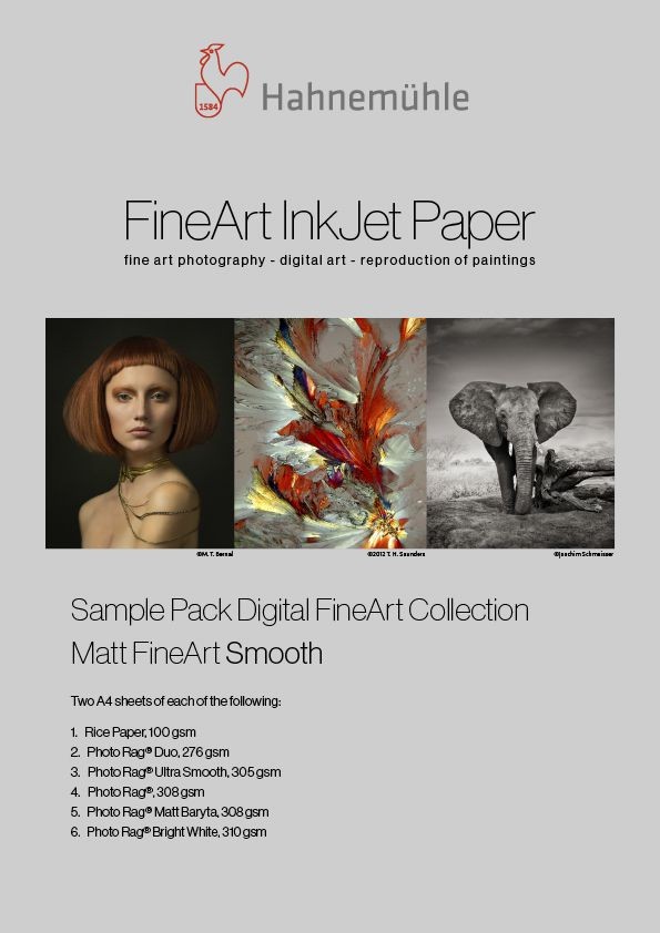 Hahnemuhle Matte Fine Art Smooth Inkjet Paper Sample Pack, 8.5x11\