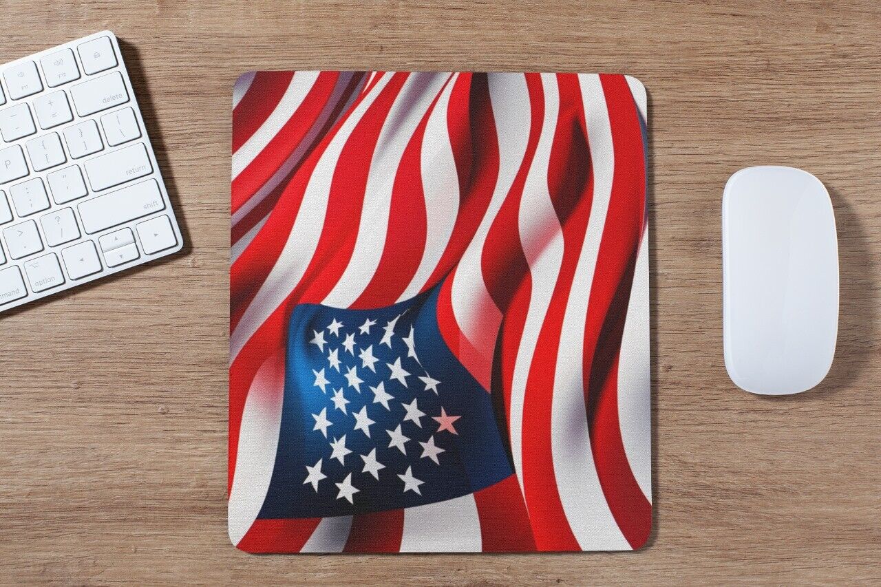 American Flag Mouse Mat/Pad Non-Slip Rectangle Mousepad Designs For Computer PC