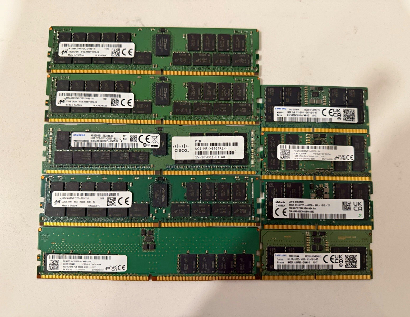 Lot of 9 RAM Sticks DDR4 DDR5 Server Desktop Laptop AS-IS For Parts or Repair Lot of 9 RAM Sticks DDR4 DDR5 Server Desktop Laptop AS-IS For Parts or Repair